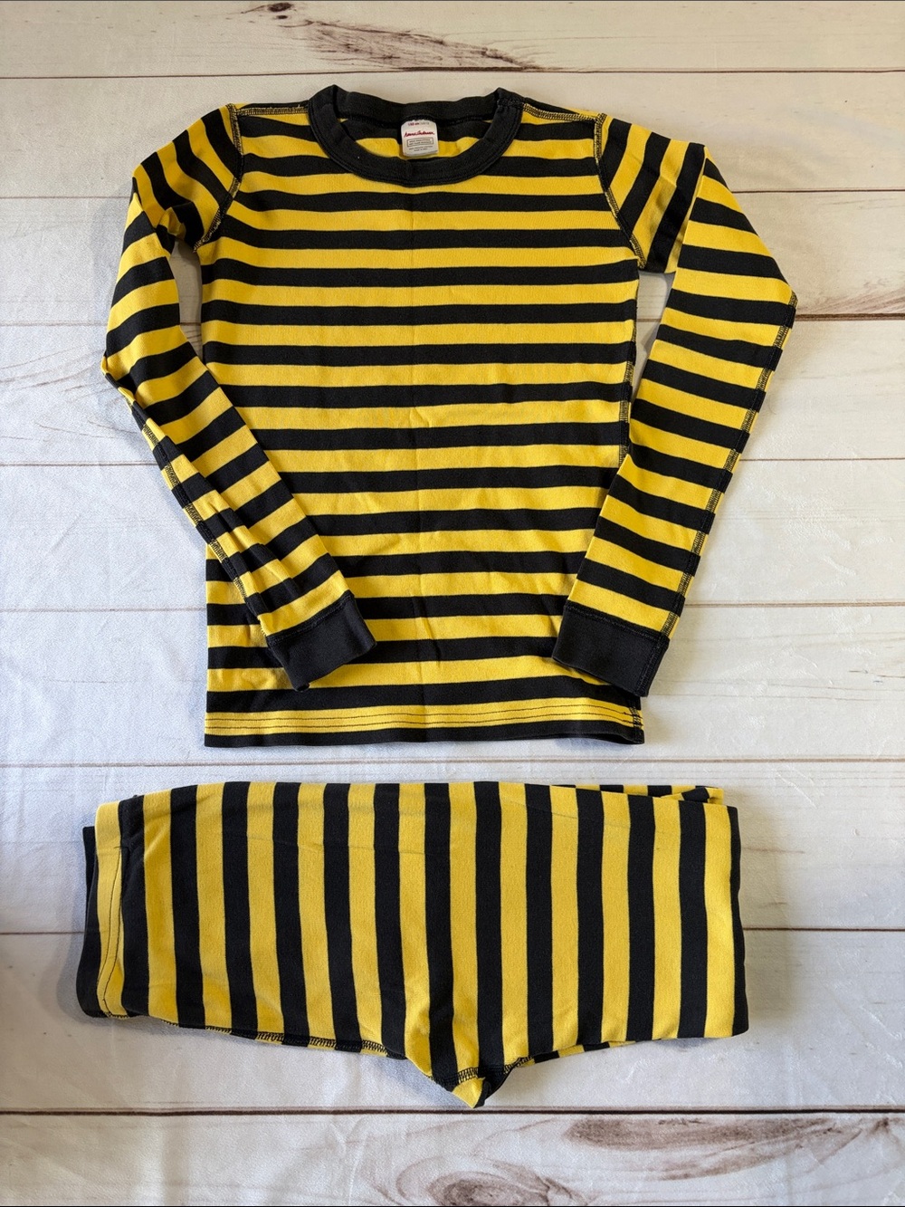 Hanna Andersson Yellow and Black Striped Kids Pajama Set